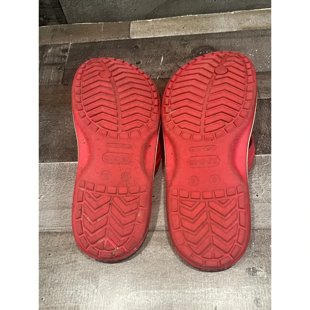 Crocs Crocband Flip Flops Red Unisex Sandals M7 W9 11033 Summer Beach Shoes